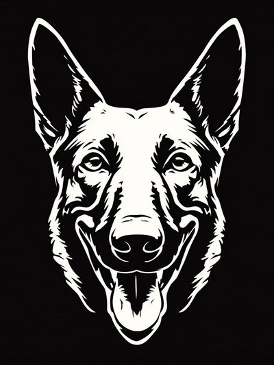 German Shepherd Line Art Poster. poster print