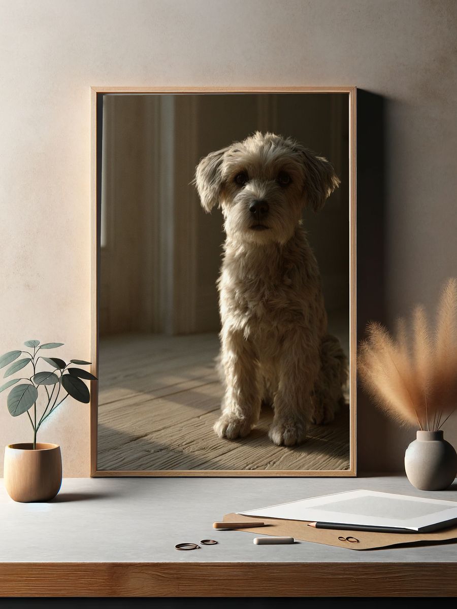 Soft Light Dog Portrait Poster. — room view 2