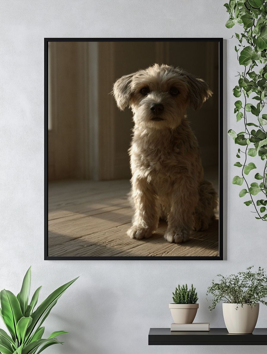 Soft Light Dog Portrait Poster. — room view 4