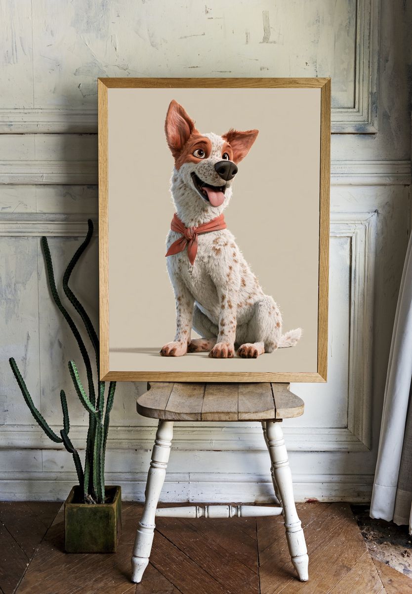 Happy Dog Portrait Poster. room preview