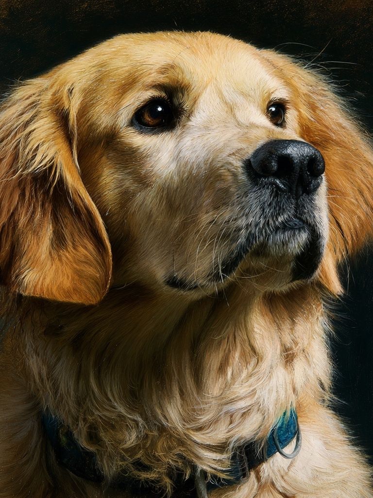 Golden Retriever Portrait Print. poster — animals art