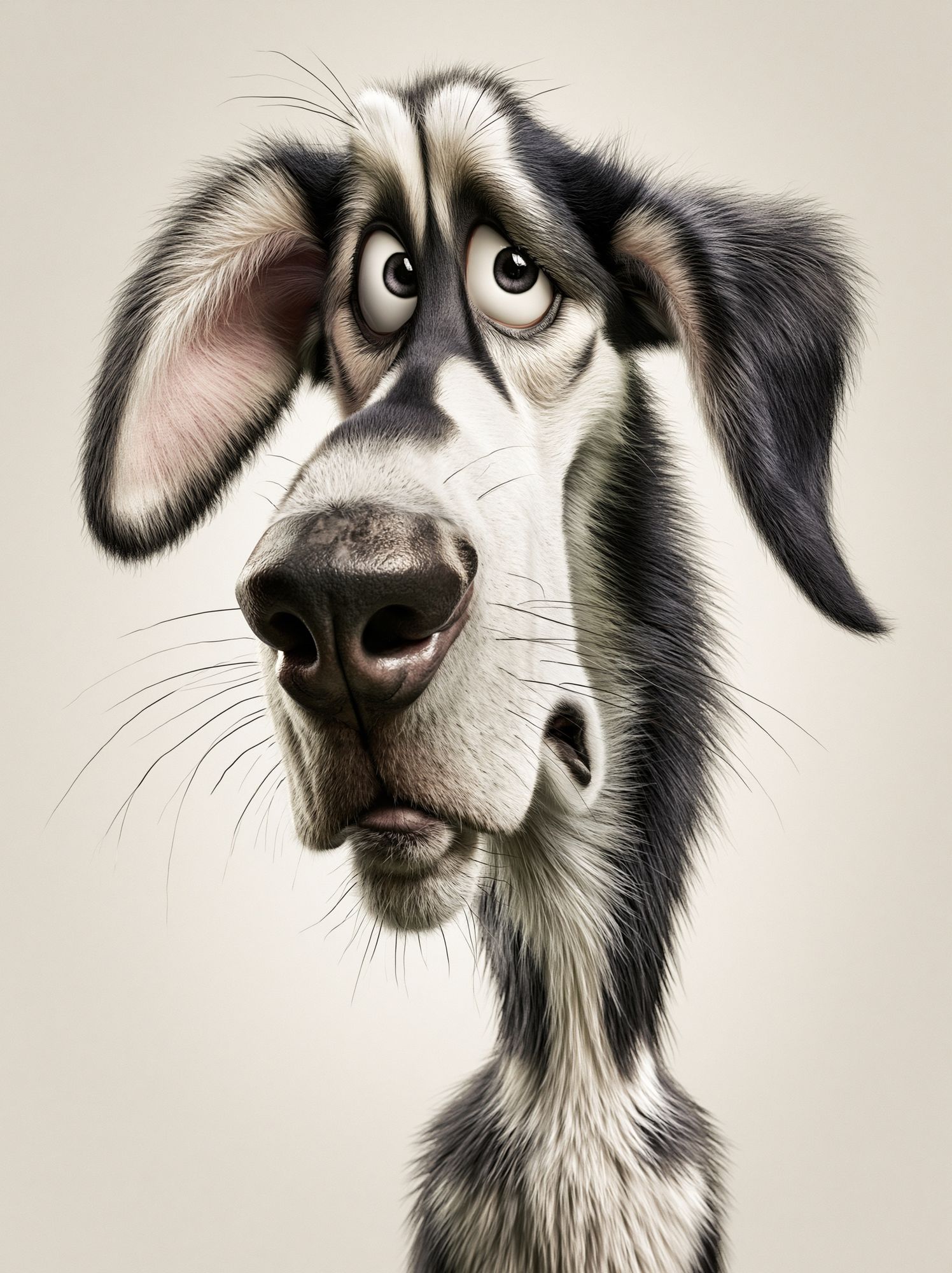 Curious Dog Portrait Print. poster — animals art