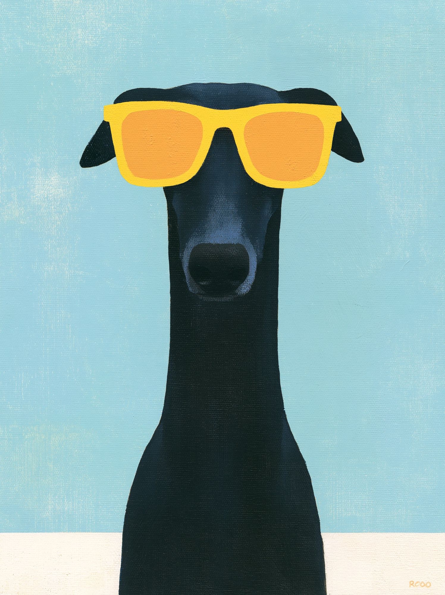 Cool Dog with Sunglasses Print. poster detail