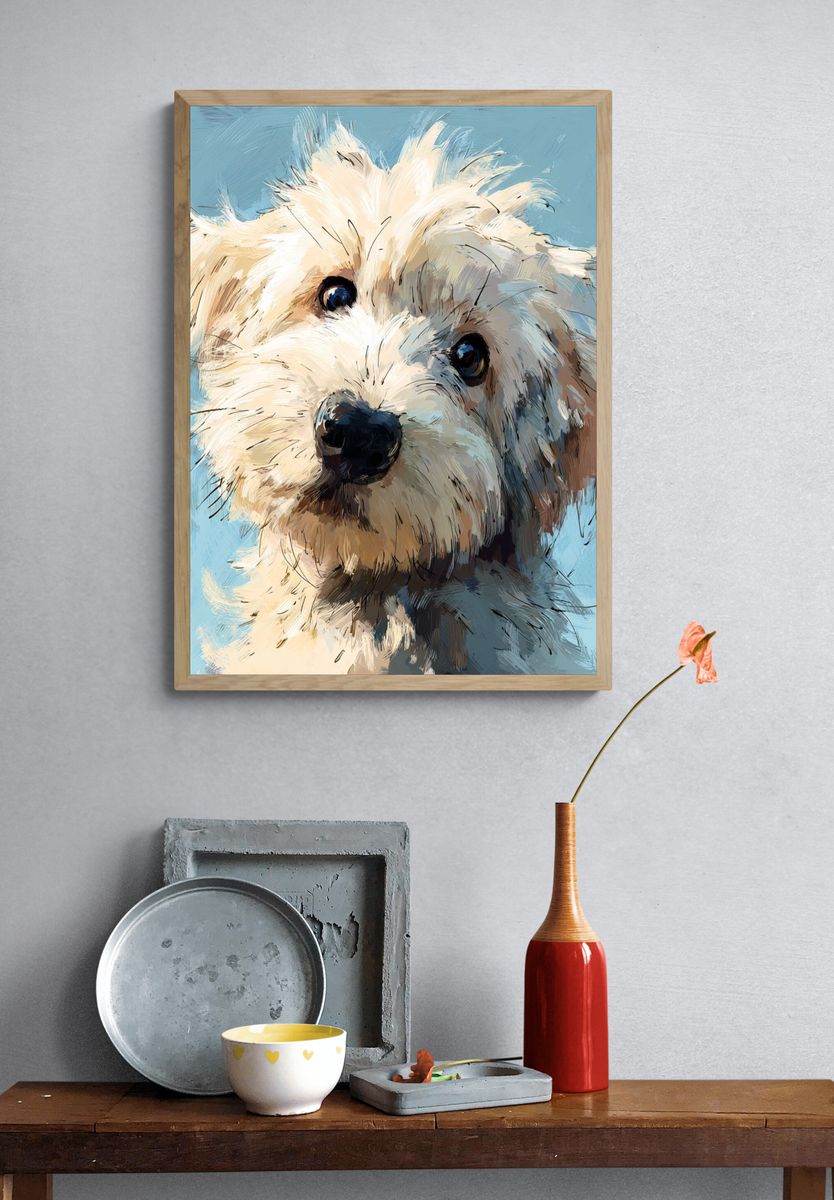 Adorable Dog Portrait Poster. — room view 3