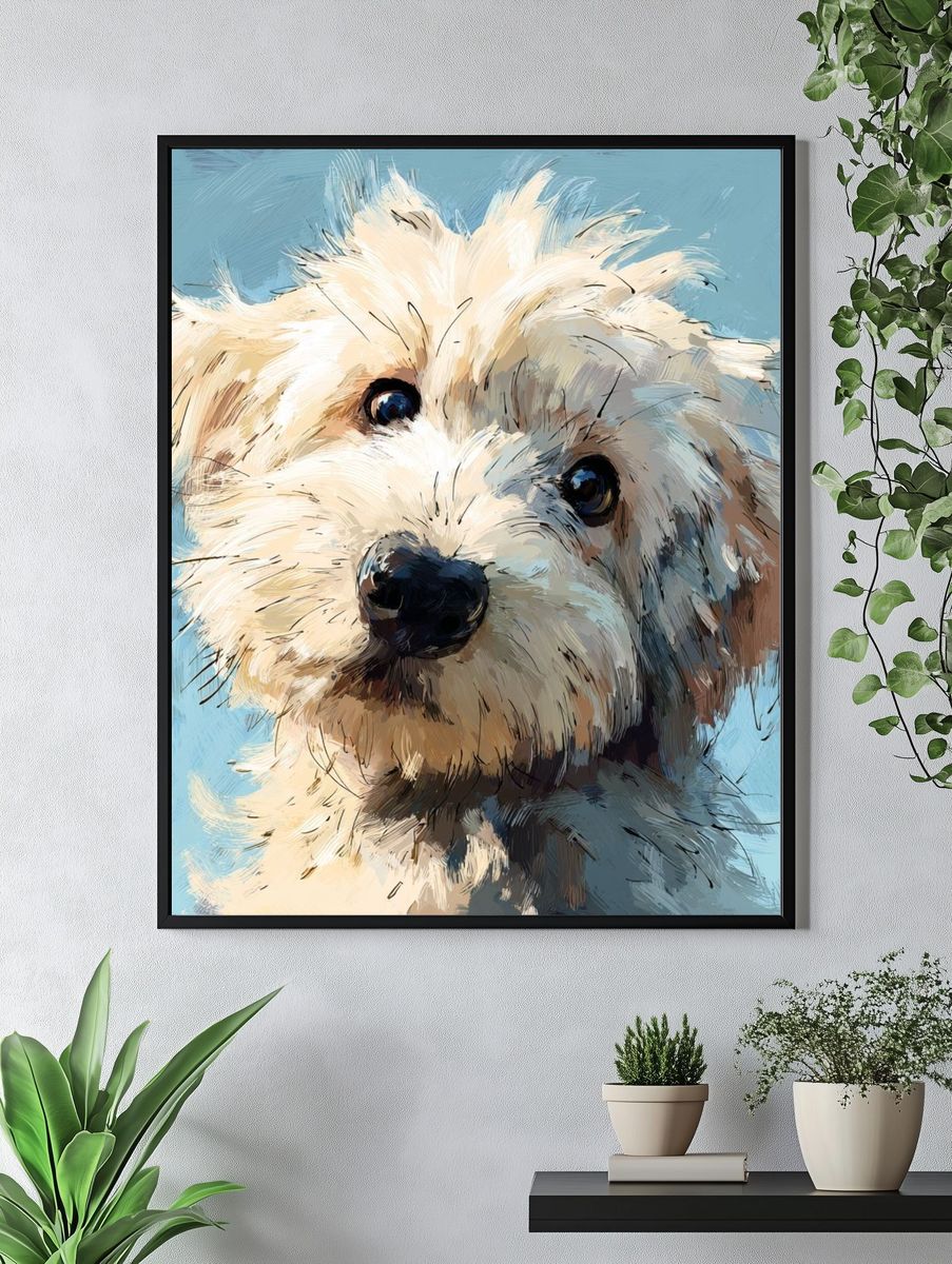 Adorable Dog Portrait Poster. — room view 4