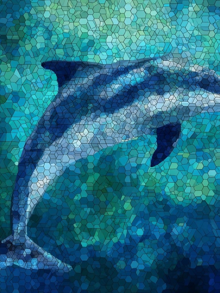 Dolphin Mosaic Poster. poster — animals art