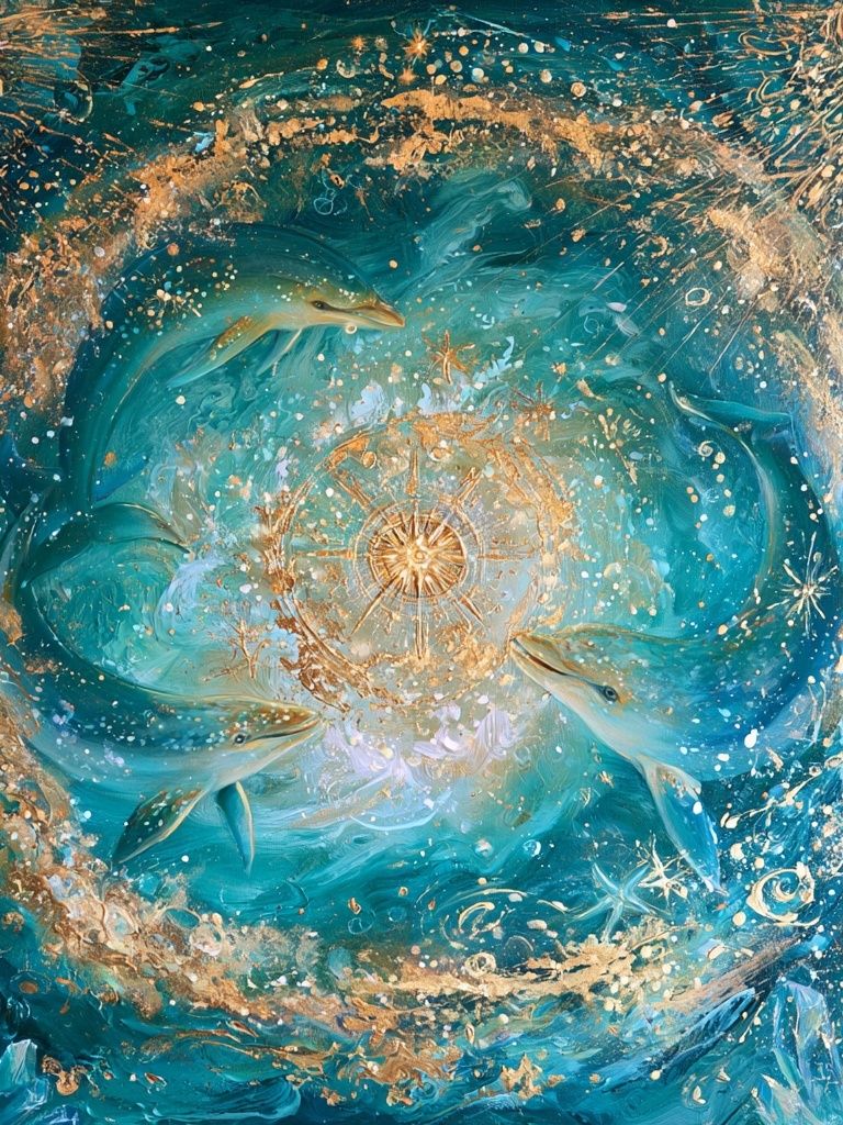 Dolphin Cosmic Swirl Poster. poster — animals art