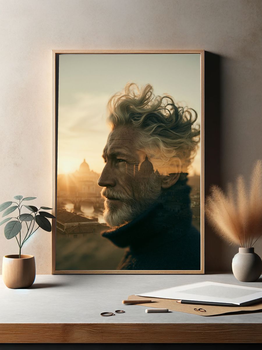 Double Exposure Portrait Print. — room view 2