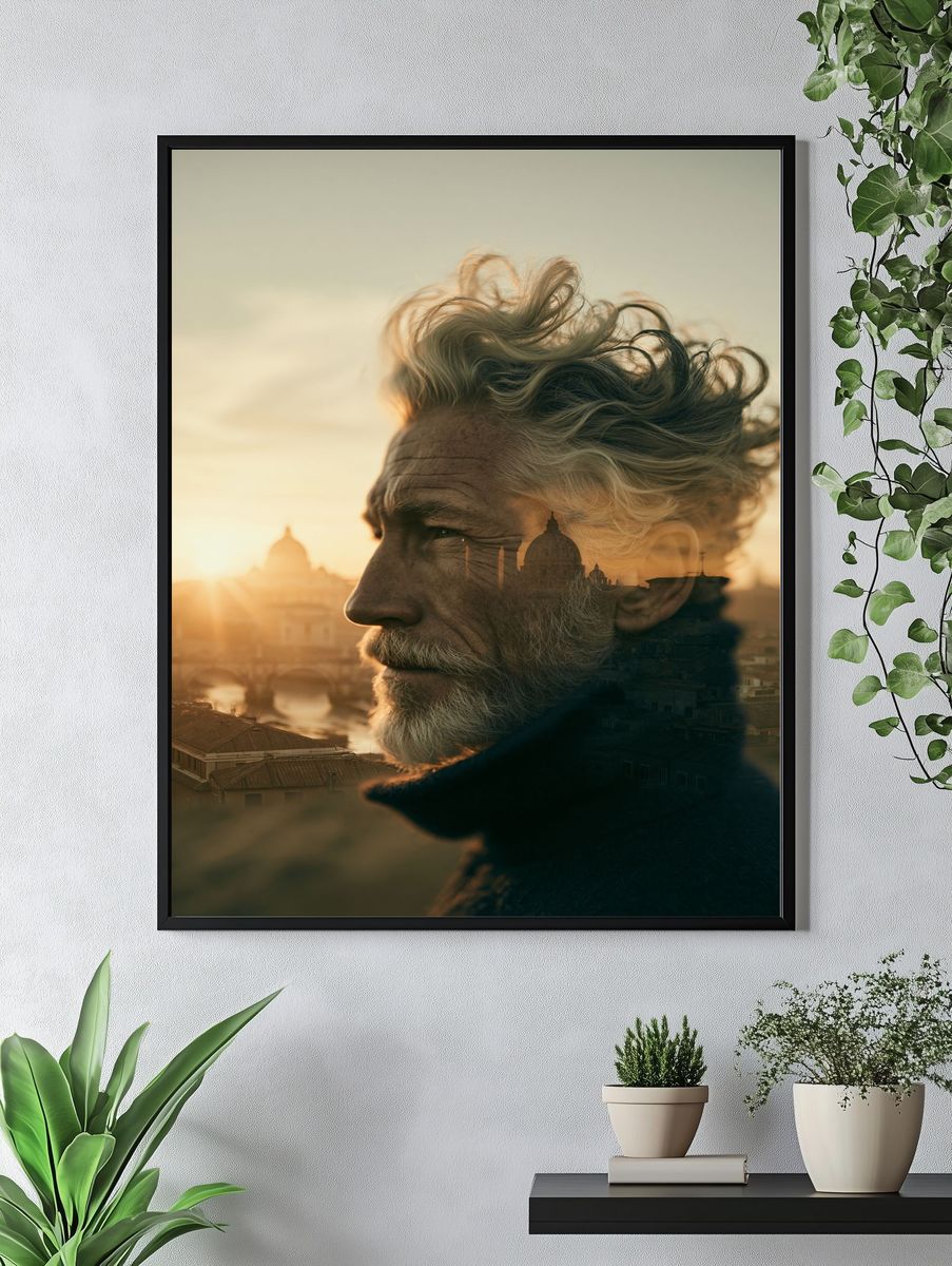 Double Exposure Portrait Print. — room view 4