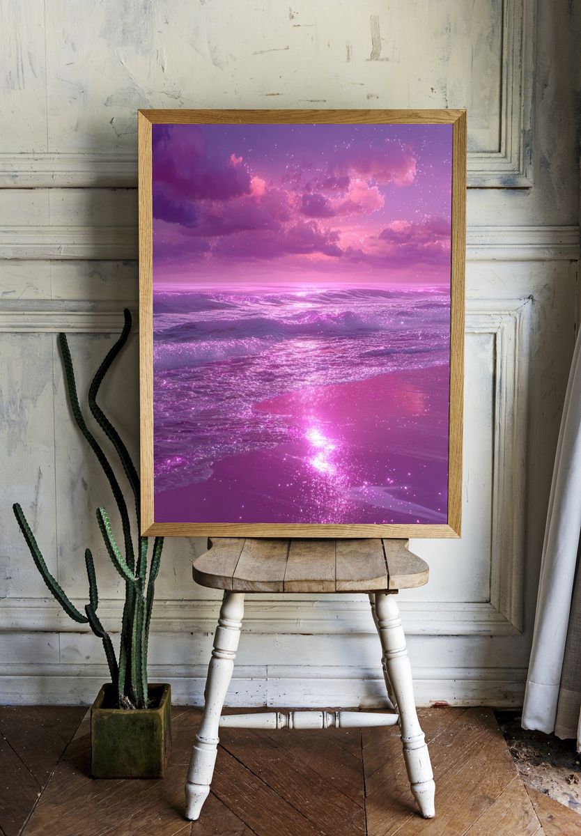 Dreamy Ocean Sunset Poster room preview