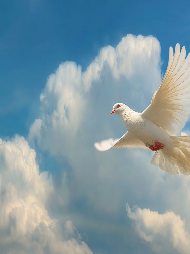 White Dove in Flight — Photography Print. poster — nature art