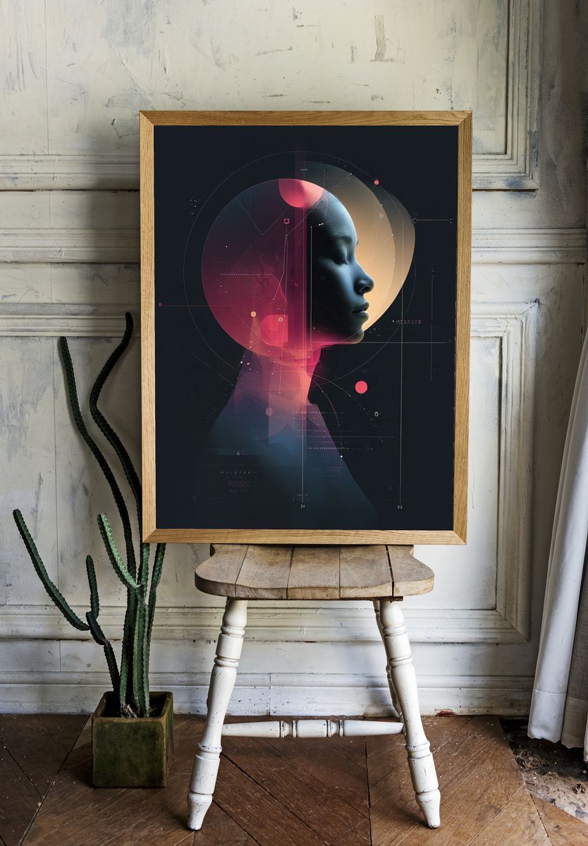 Abstract Profile — Digital Art Print. — room view 1