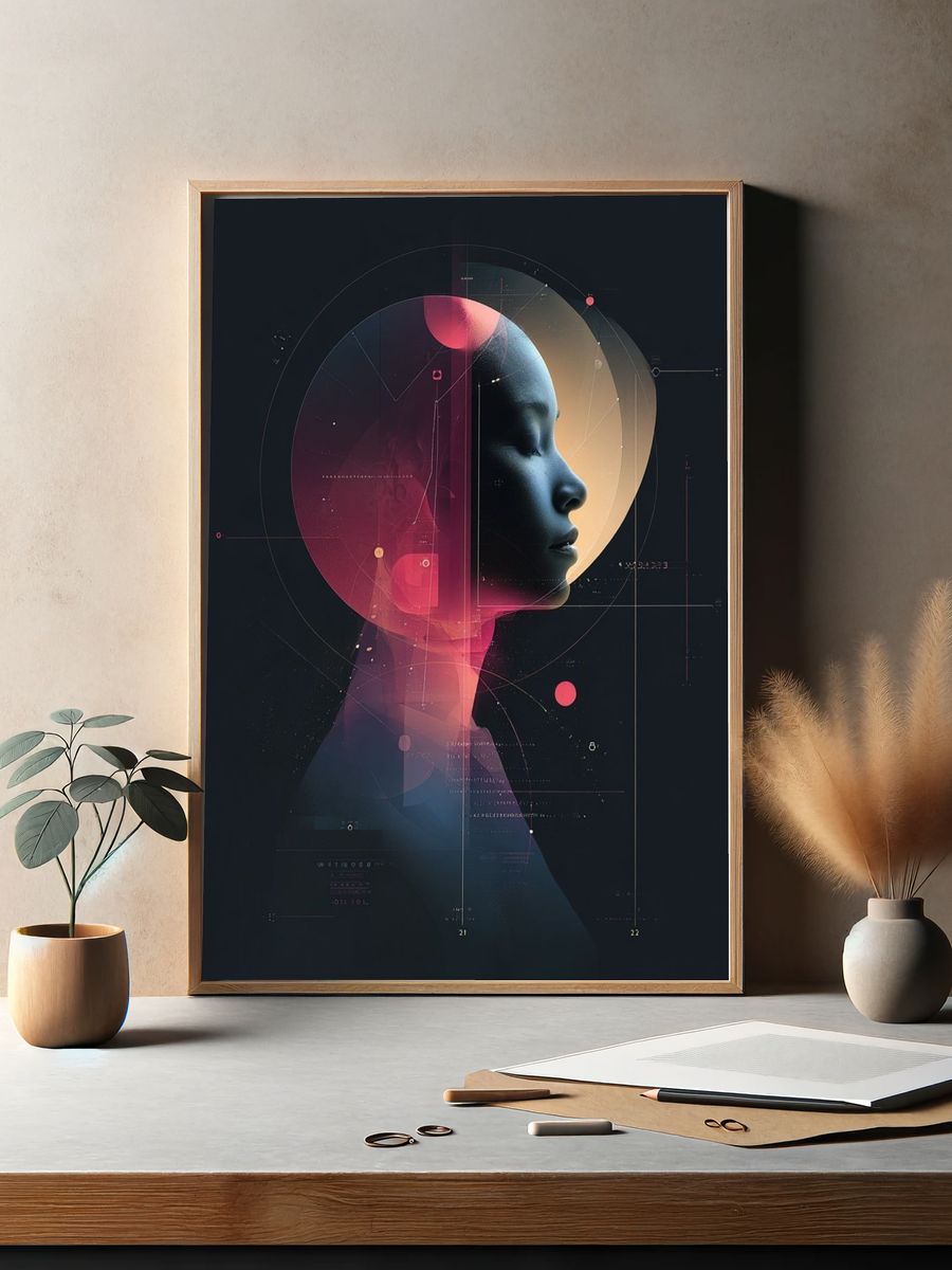 Abstract Profile — Digital Art Print. — room view 2
