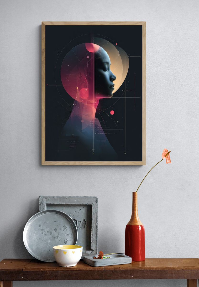Abstract Profile — Digital Art Print. — room view 3