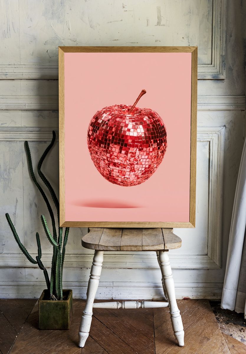 Disco Apple Photography Poster. — room view 1