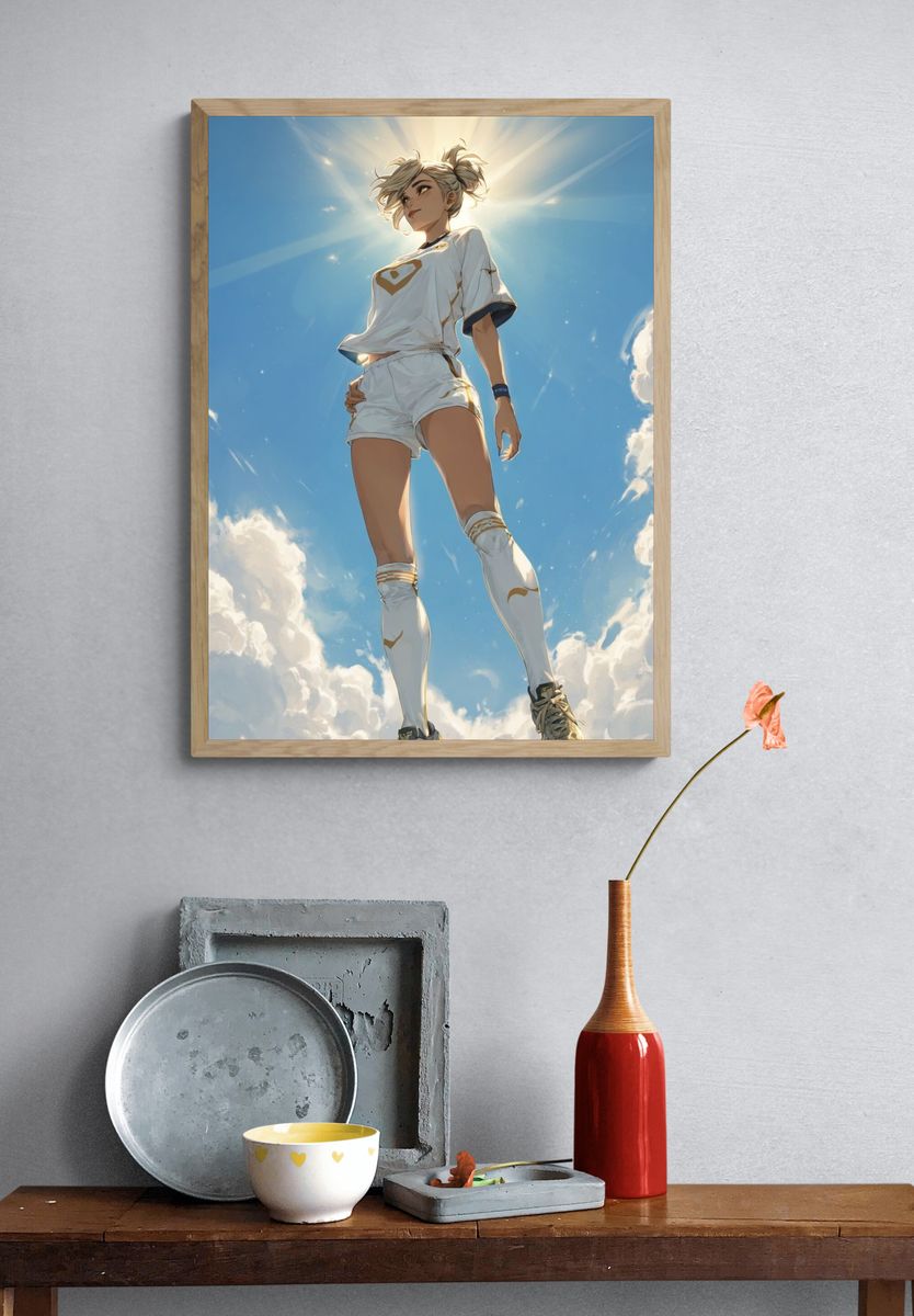 Soccer Player — Digital Art Print. — room view 3