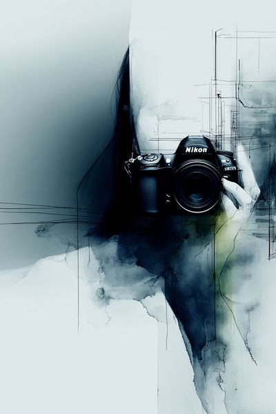 Camera in Hand — Digital Art Print. poster