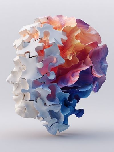 Abstract Puzzle Head — Digital Art Print. poster print