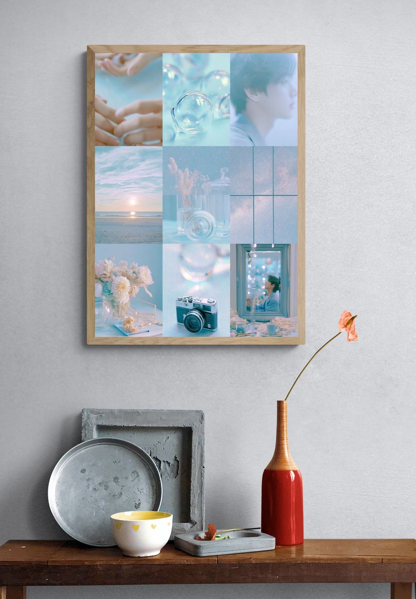 Dreamy Pastel Collage Poster. — room view 3