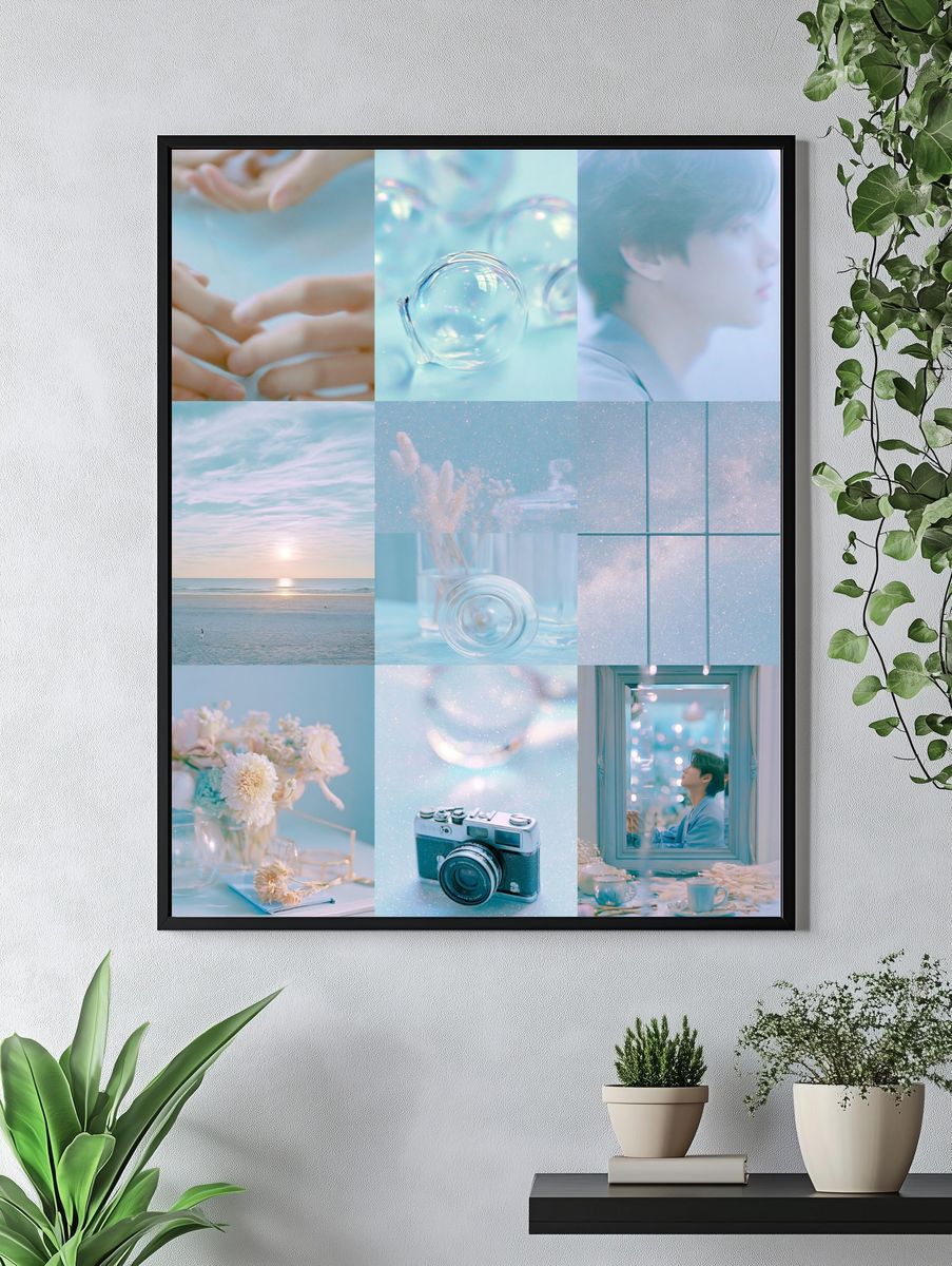 Dreamy Pastel Collage Poster. — room view 4