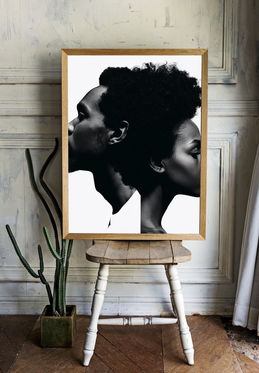Dual Profile Portrait Poster. — room view 1