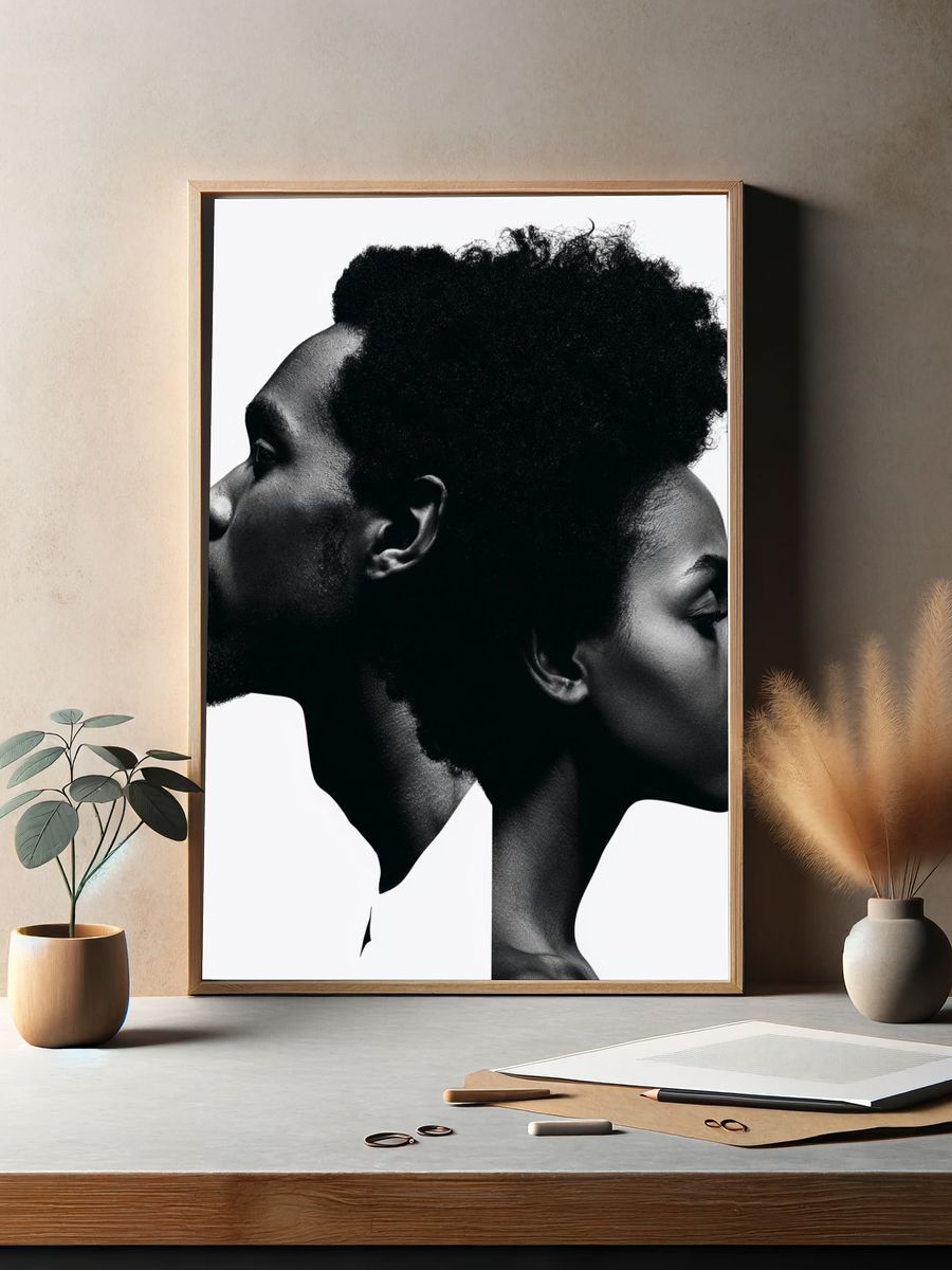 Dual Profile Portrait Poster. — room view 2