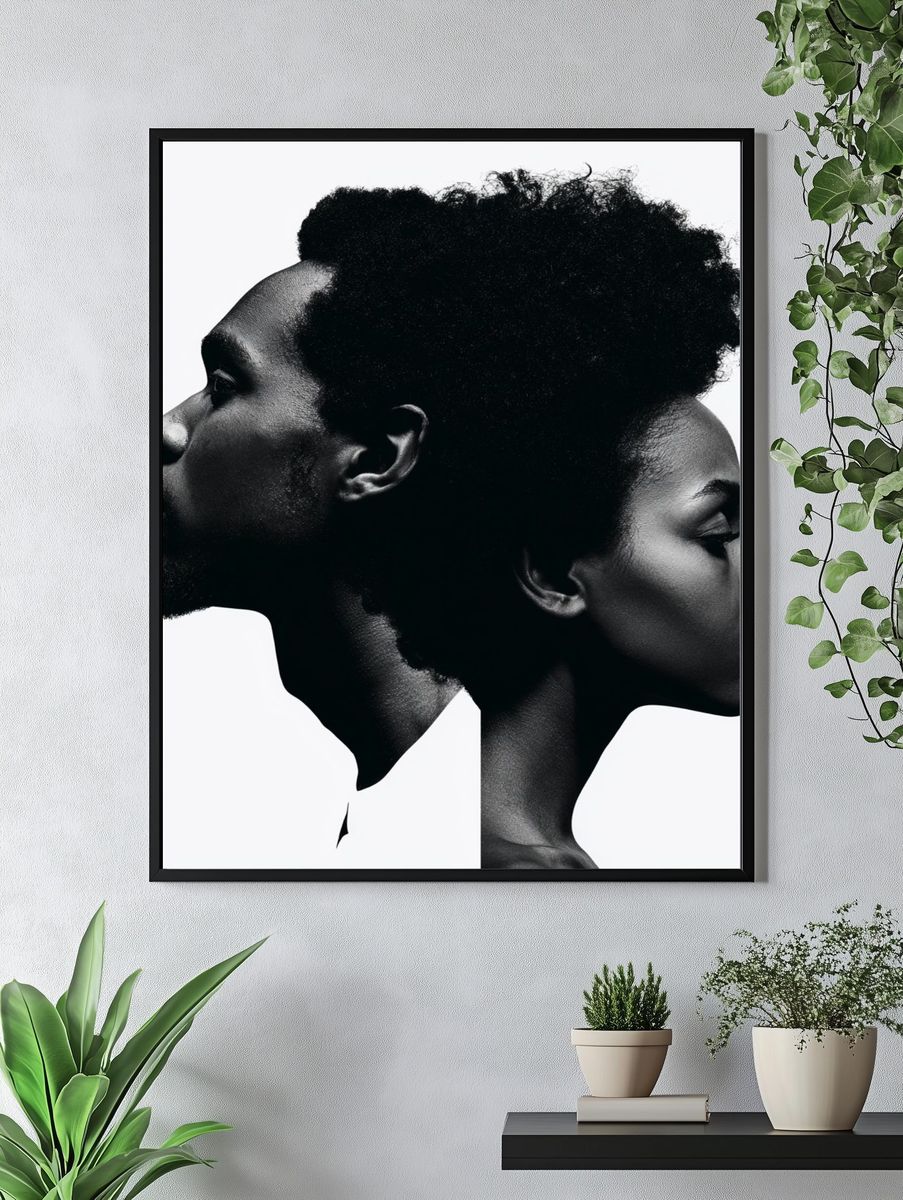 Dual Profile Portrait Poster. — room view 4