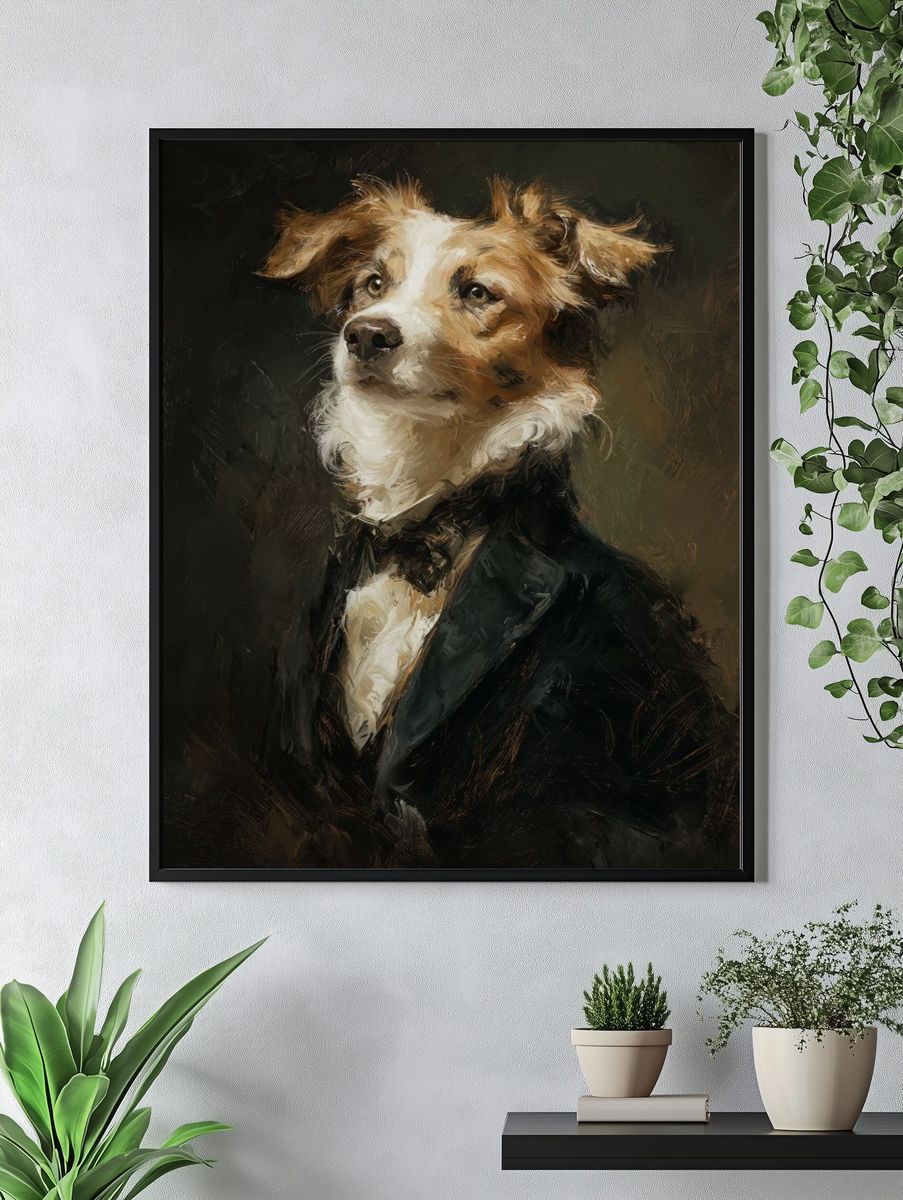 Dapper Dog Portrait — Fine Art Print. — room view 4