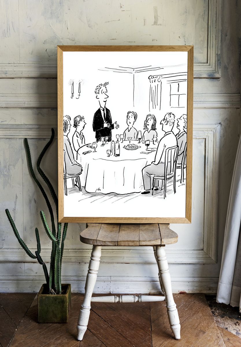 Dinner Party — Illustration Print. — room view 1