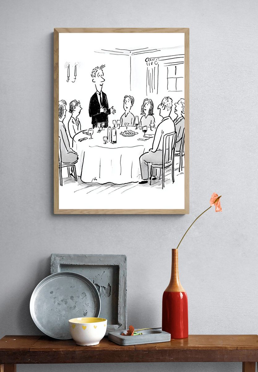 Dinner Party — Illustration Print. — room view 3