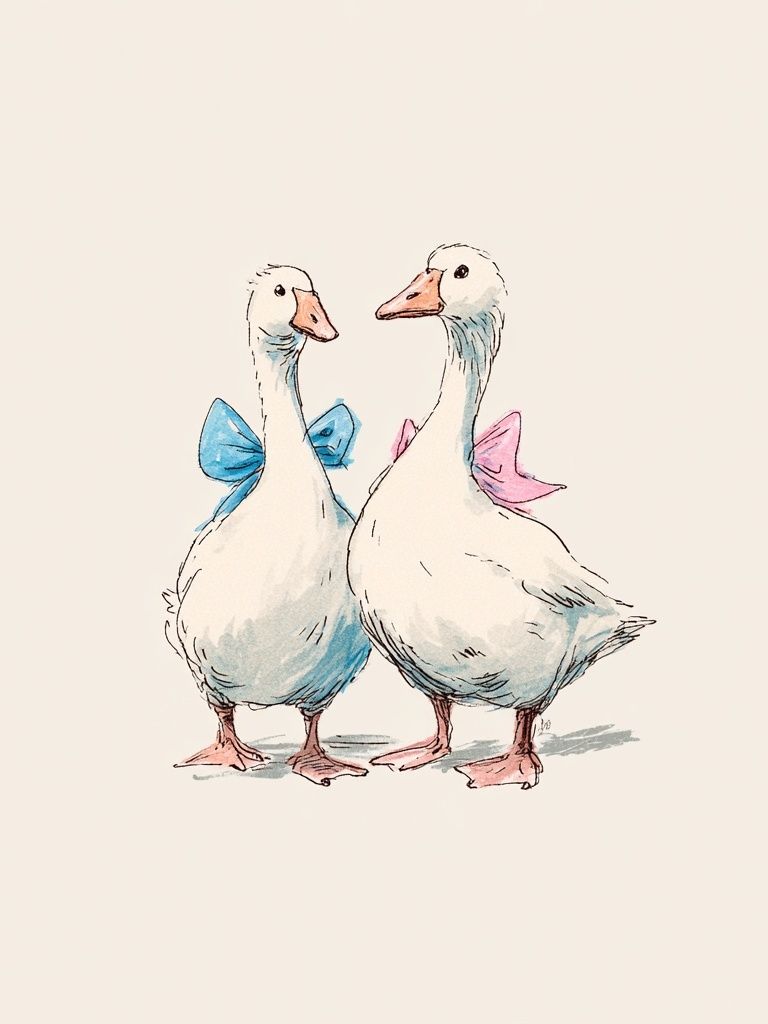 Dapper Ducks — Illustration Print. poster — illustration art