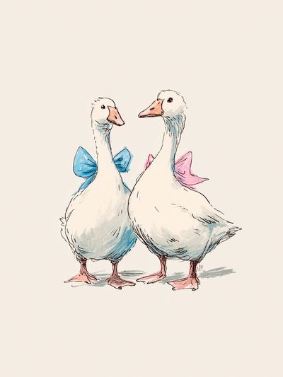 Dapper Ducks — Illustration Print. poster print
