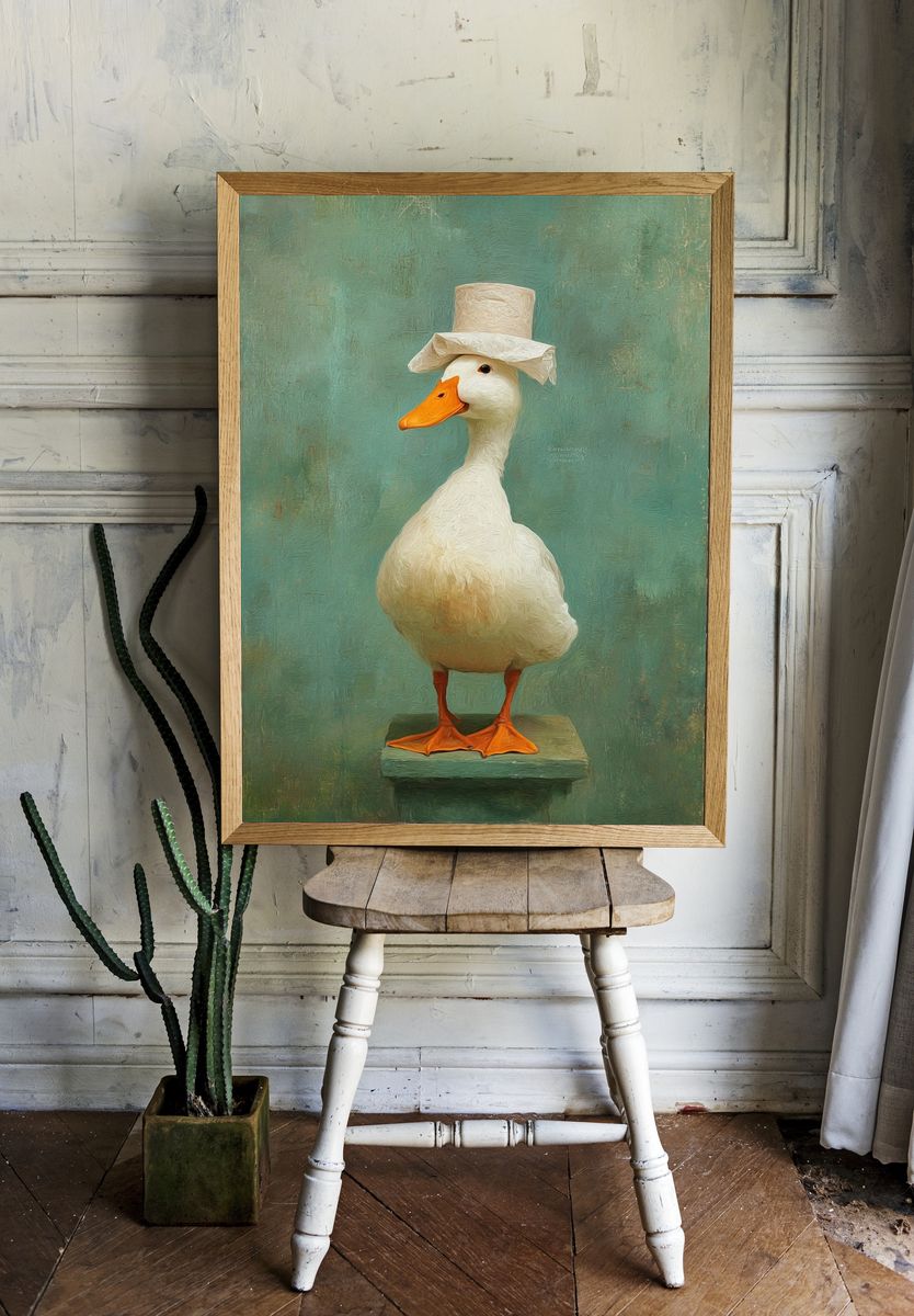 Dapper Duck — Whimsical Print. — room view 1