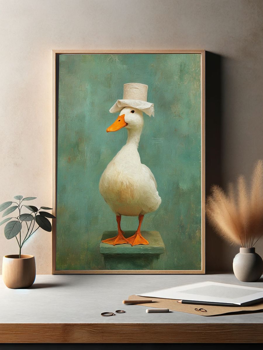 Dapper Duck — Whimsical Print. — room view 2