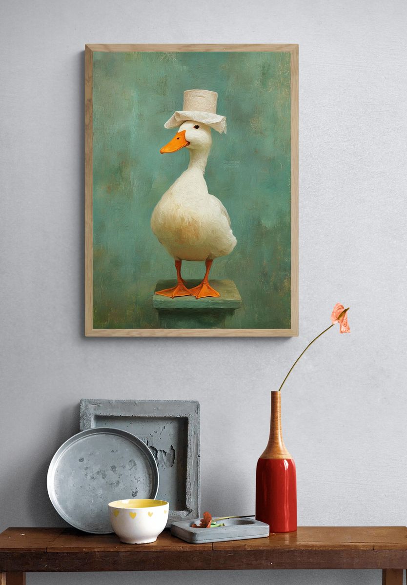 Dapper Duck — Whimsical Print. — room view 3
