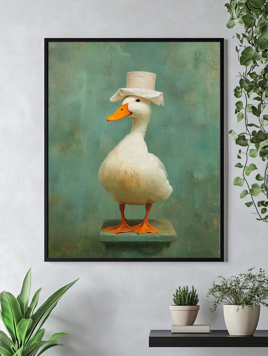 Dapper Duck — Whimsical Print. — room view 4