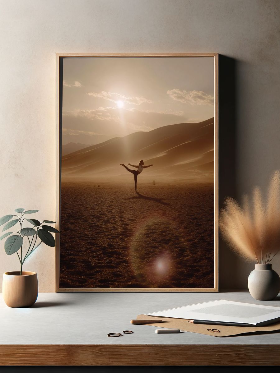 Dancer in Desert Sunset Poster. — room view 2