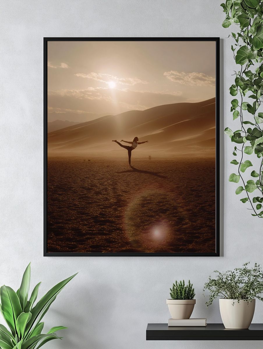 Dancer in Desert Sunset Poster. — room view 4
