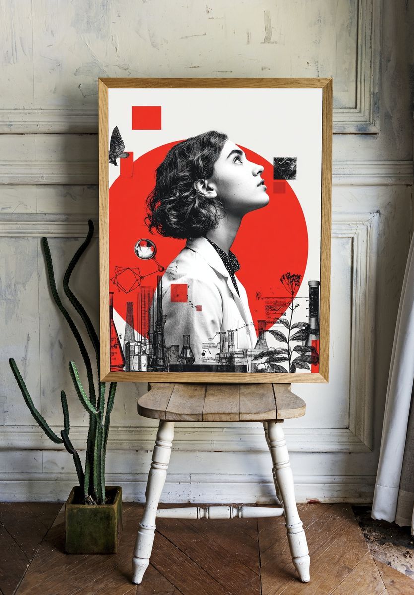 Scientist Portrait — Digital Art Print. — room view 1