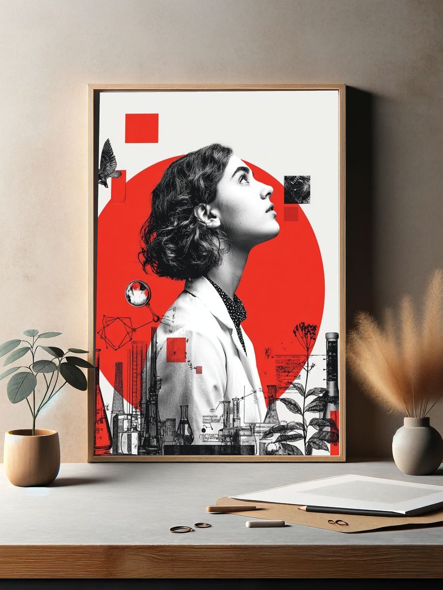 Scientist Portrait — Digital Art Print. — room view 2