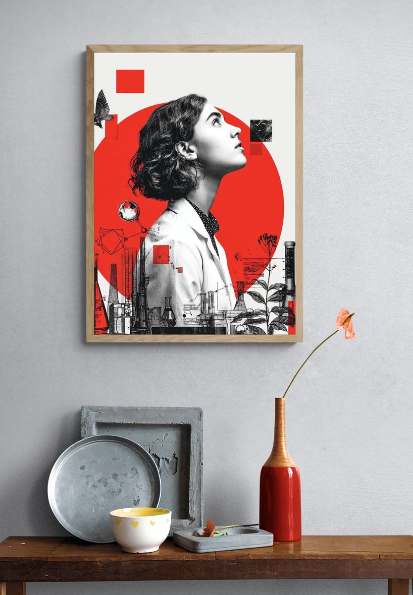 Scientist Portrait — Digital Art Print. — room view 3