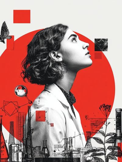 Scientist Portrait — Digital Art Print. poster print