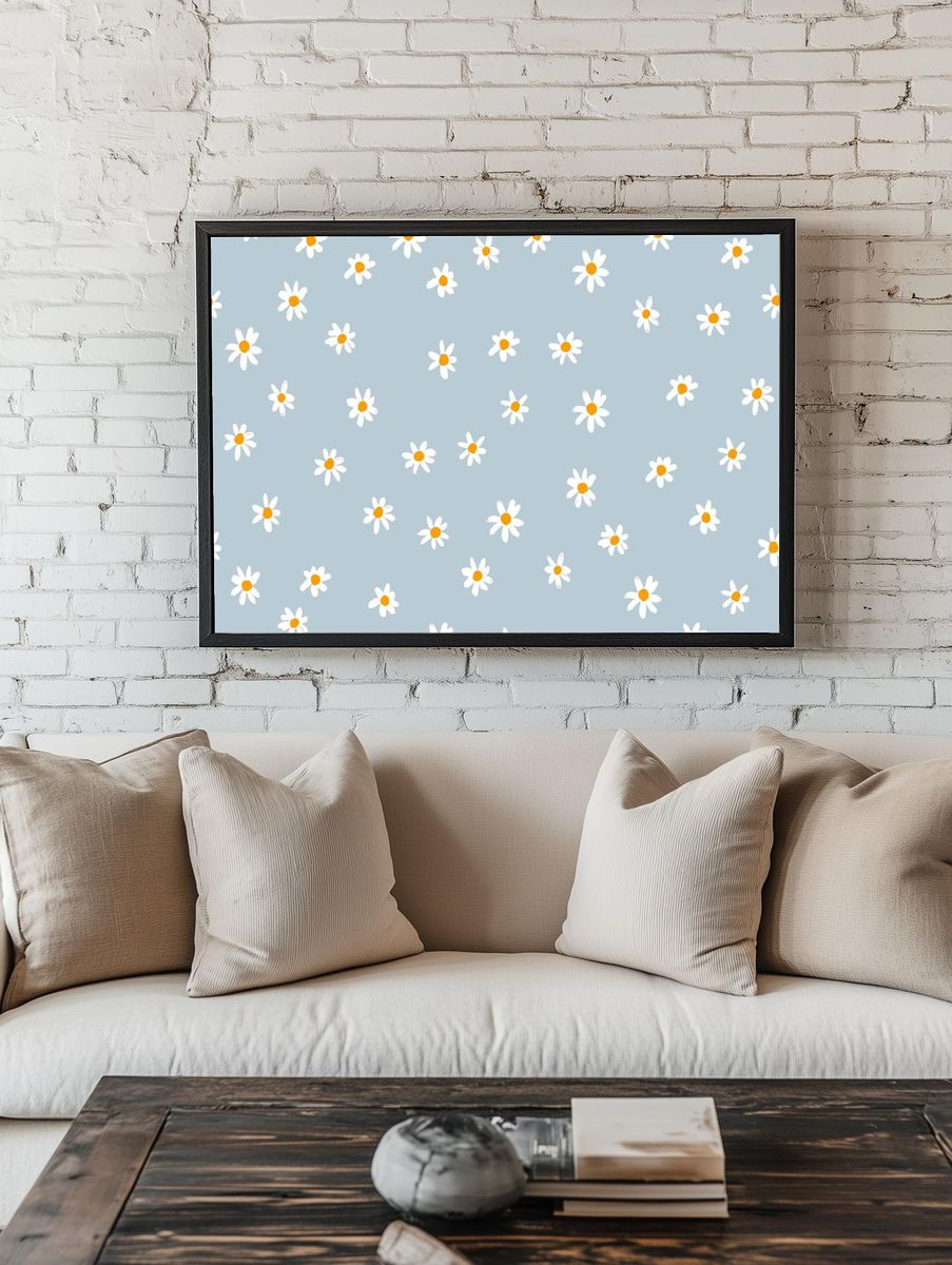 Daisy Pattern — Illustration Print. — room view 1