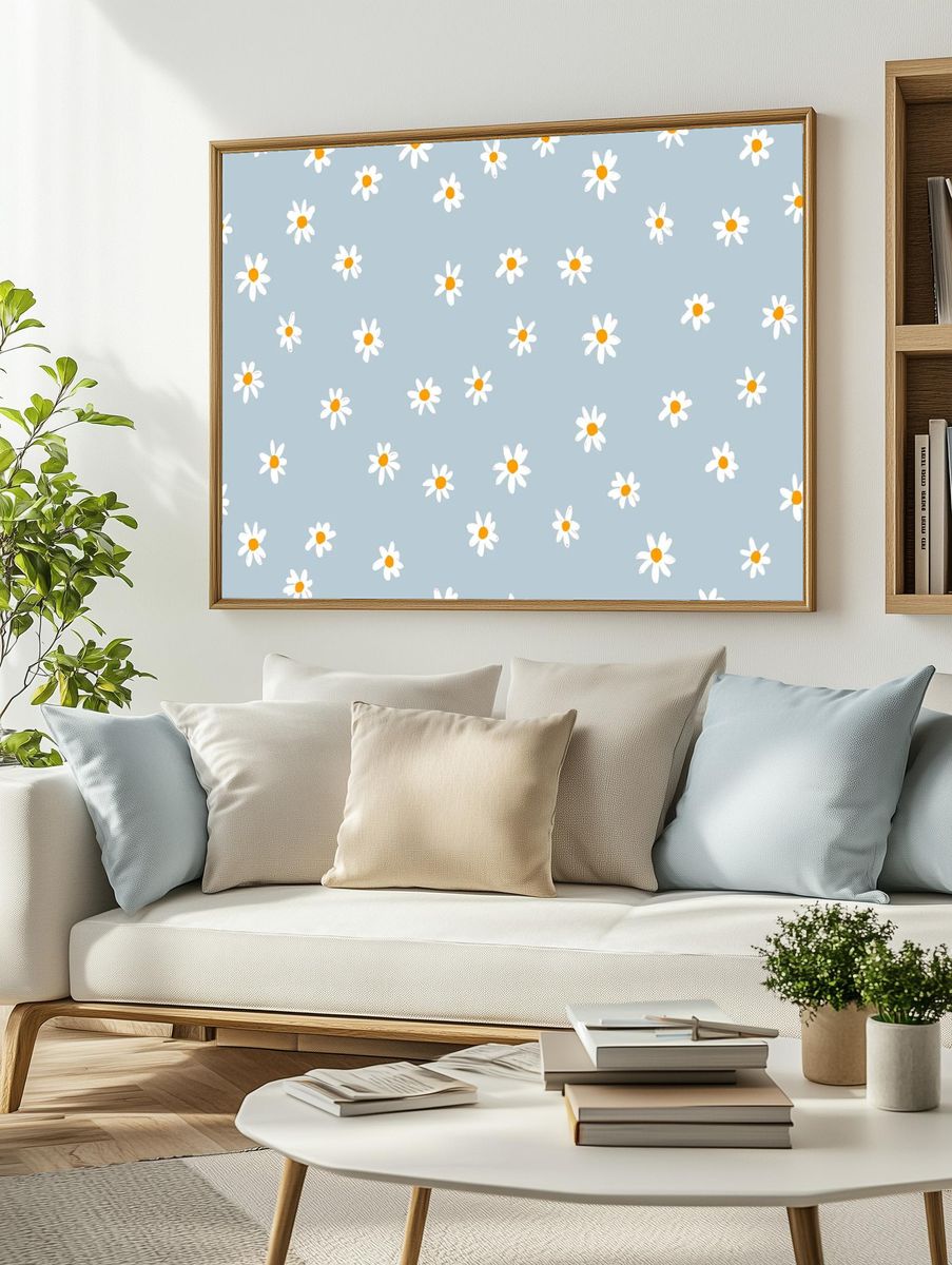 Daisy Pattern — Illustration Print. — room view 2