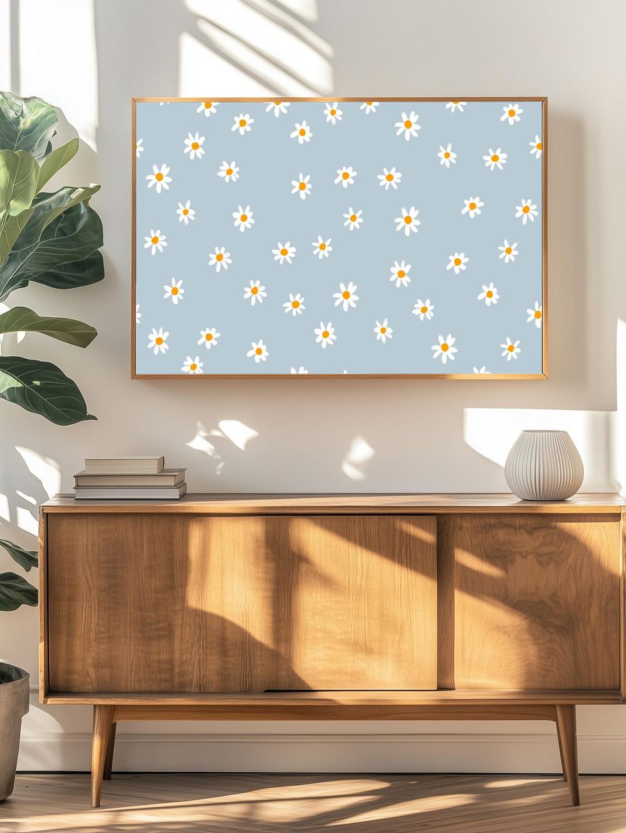 Daisy Pattern — Illustration Print. — room view 3