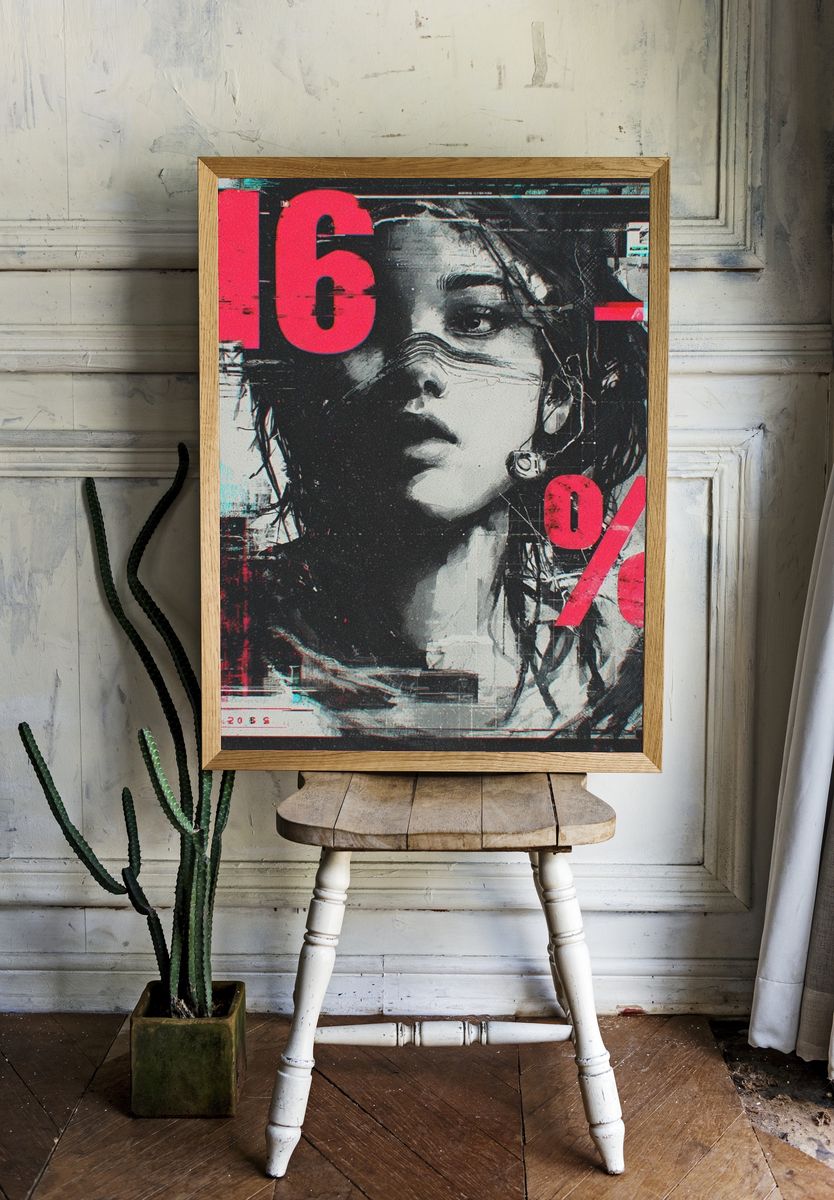Digital Portrait — Cyberpunk Print. — room view 1