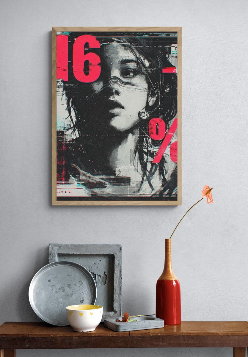 Digital Portrait — Cyberpunk Print. — room view 3