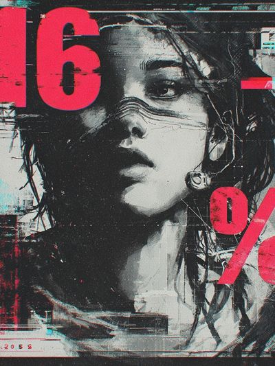 Digital Portrait — Cyberpunk Print. poster print