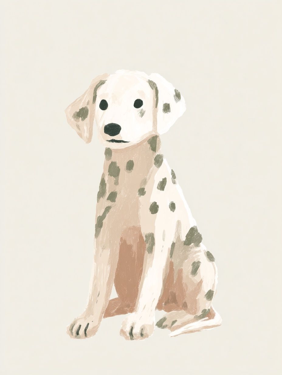 Dalmatian Puppy — Illustration Print. poster — illustration art