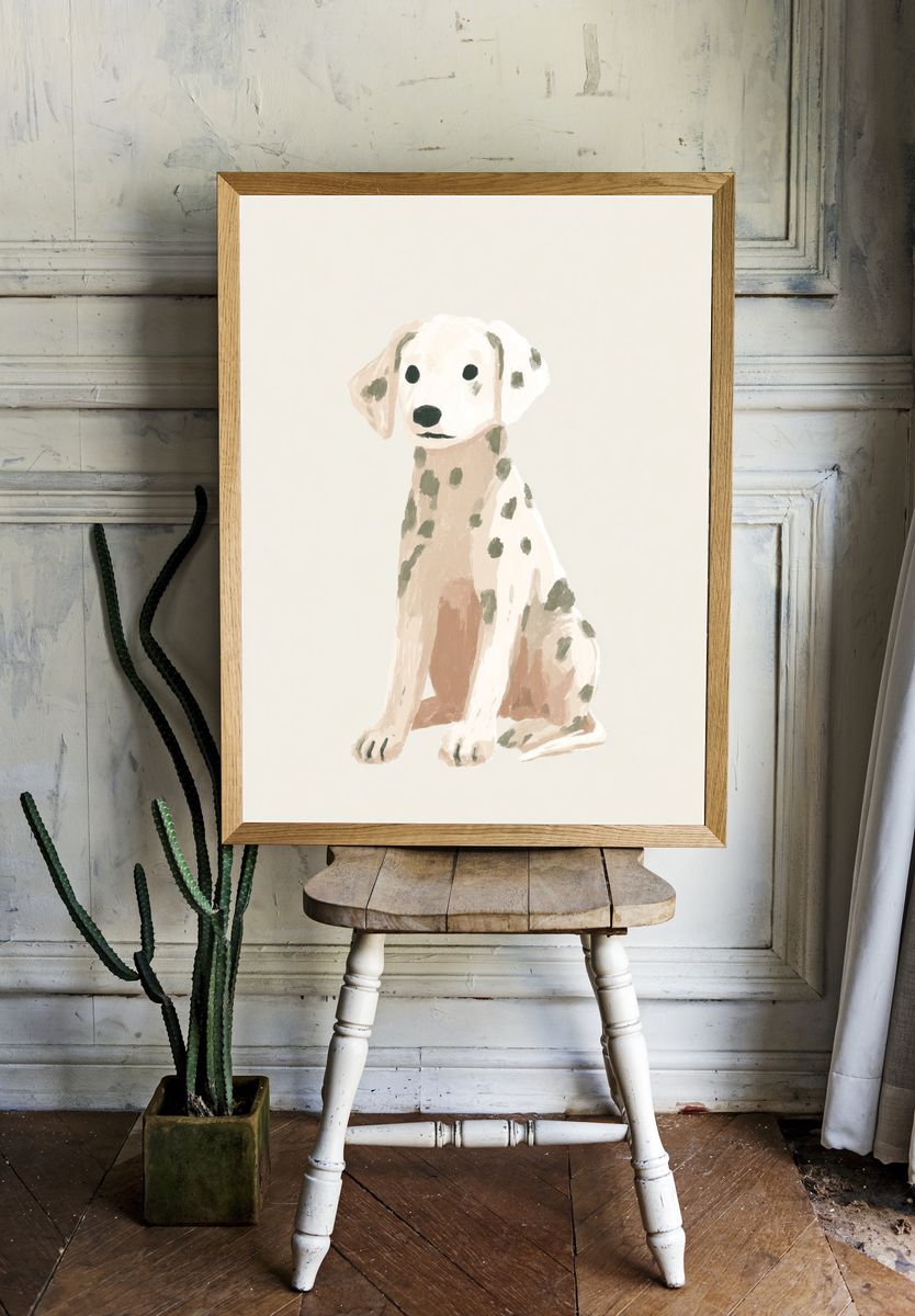 Dalmatian Puppy — Illustration Print. — room view 1